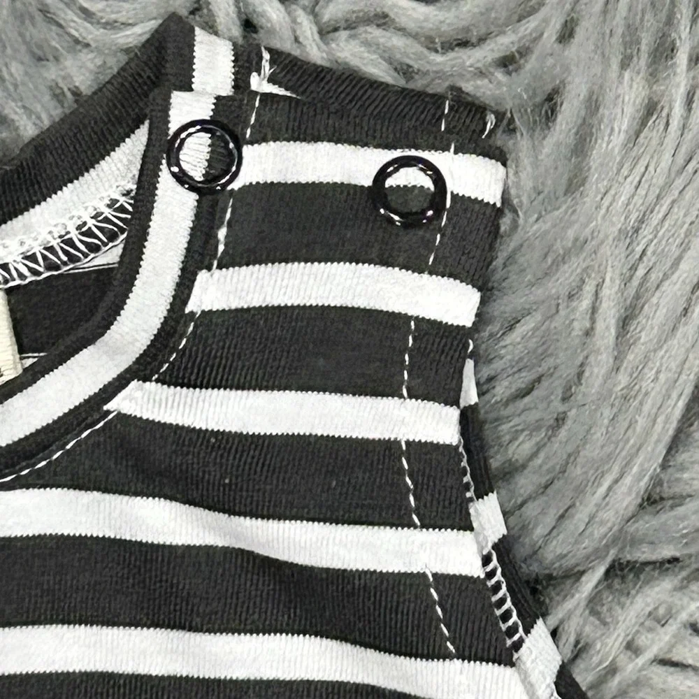 Gray‎ Label Infant Nearly Black White Stripe Tank Size 3-6 Months